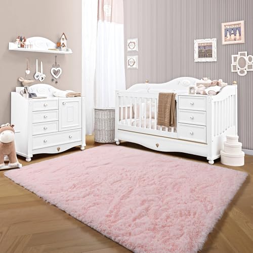 Pink 6x9 Area Rugs for Living Room Bedroom (Light Pink / 6' x 9' (Rectangular))