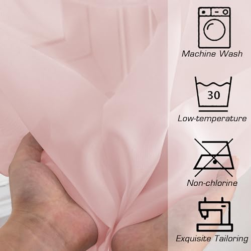 Blush Sheer Curtains 96 Inches Long (Blush / 42"W x 96"L (Pack of 2))