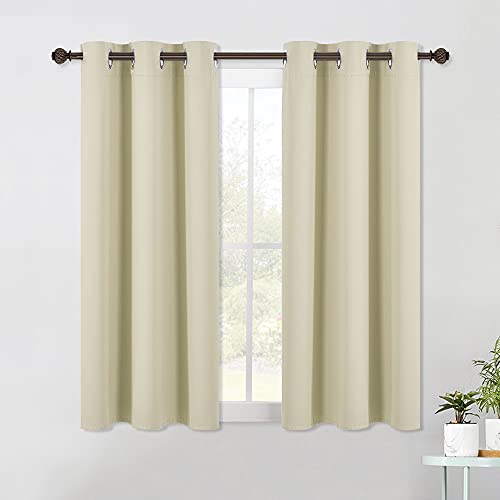 Room Darkening Draperies Window Curtain Panels (Beige / 42"W x 54"L (Pack of 2))