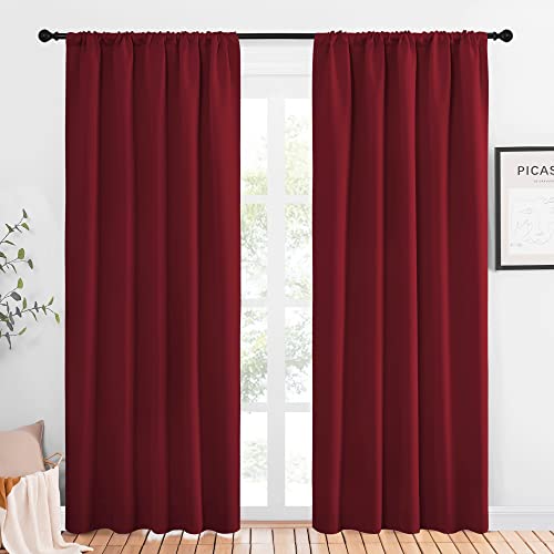 Living Room Curtains for Window (Burgundy Red / 52"W x 84"L (Pack of 2))