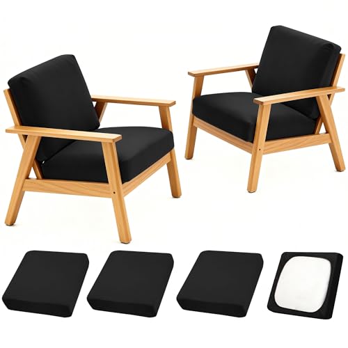 4 Pcs Outdoor Cushion Covers (Black / 4PCS)