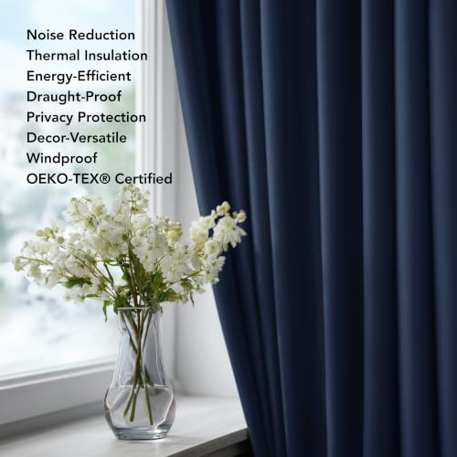 Blackout Curtains for Bedroom (Navy Blue / 38"W x 45"L (Pack of 2))