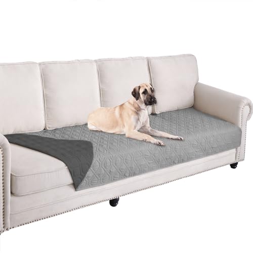 Waterproof Dog Bed Blankets Cover for Bed Couch Sofa Reversible (30x80 Inch (Pack of 1) / Grey+dark Grey)
