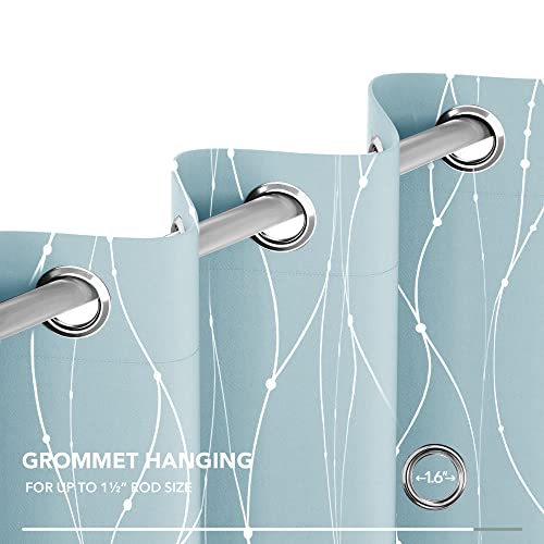 Living Room Curtains 84 Inches Long (Light Blue/Wave Dots / 42"W x 84"L (Pack of 2))
