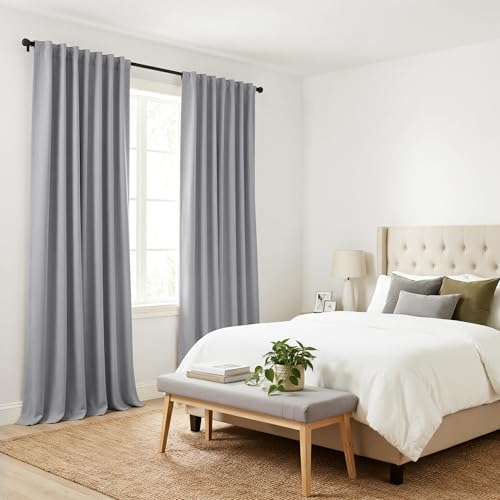 Blackout Curtains 84 inch Length 2 Panels Set (Silver Grey / 52"W x 84"L (Pack of 2))