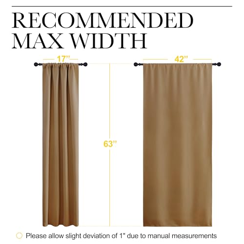 Gold Brown Blackout Curtains Panels for Window (Gold Brown / 42"W x 63"L (Pack of 2))