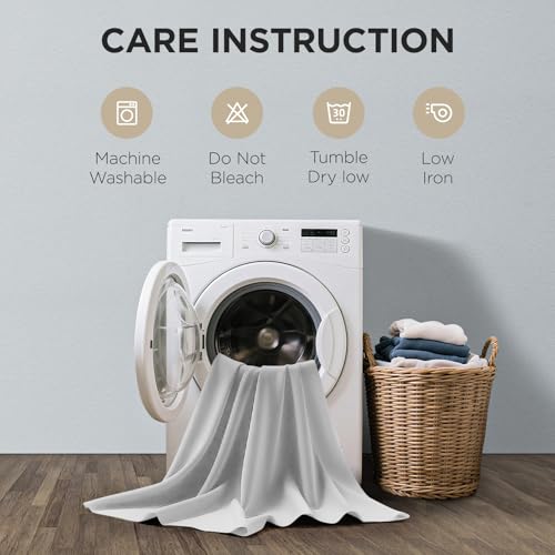 White Curtains 90 Inches Long 2 Panels Set (Greyish White / 52"W x 90"L (Pack of 2))