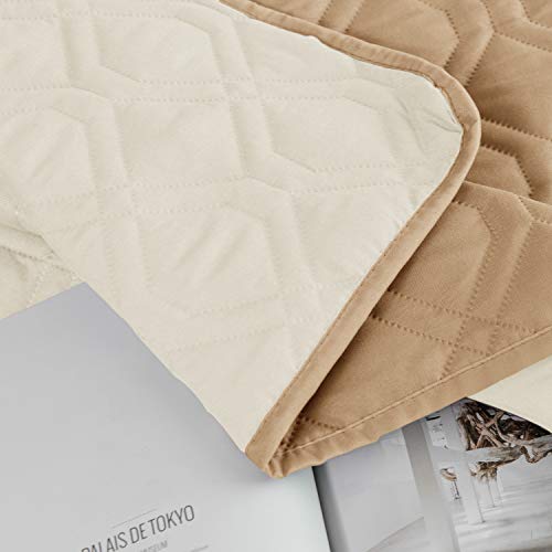 Waterproof Dog Bed Cover Pet Blanket for Furniture Bed Couch Sofa Reversible (52x82 Inch (Pack of 1) / Sand+beige)