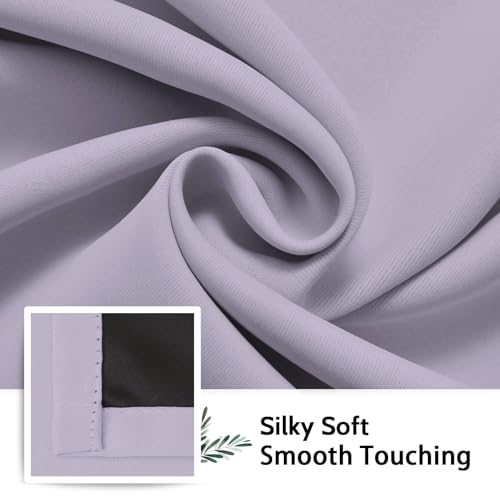Lilac 100% Blackout Curtains Room Darkening Living Room 63 Inch (Lilac / 38"W x 63"L (Pack of 2))