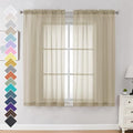 Taupe Sheer Curtains 63 Inches Long 2 Panels (Taupe / 42"W x 63"L (Pack of 2))