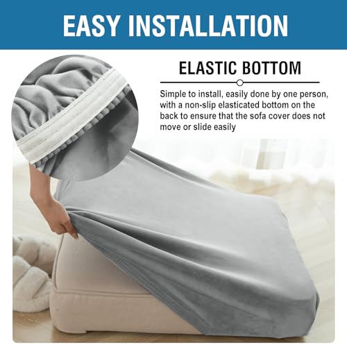 Couch Cover 8 (Light Grey / 4 Backrest + 3 Seater + 1 Chaise)
