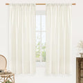 Light Filtering Natural Linen Curtains 63 Inch Length for Living Room (42"W x 63"L (Pack of 2) / Rod Pocket - Cream)