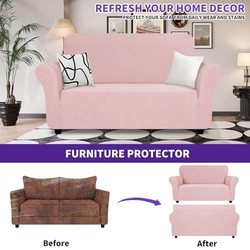 Super Stretch Loveseat Covers (- Rose / Medium (57"-70"))