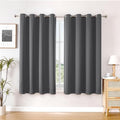 Blackout Curtains for Bedroom and Living Room 45 Inches Long (52"W x 45"L (Pack of 2) / Grey)