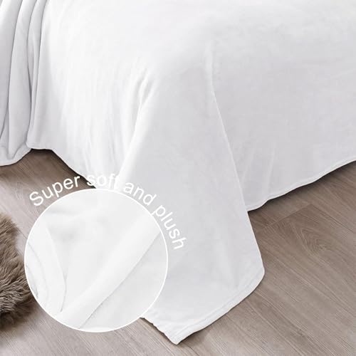 Soft Large Fleece Throw Blanket for Couch (Pure White / Throw XL (50" x 70"))