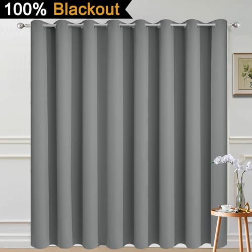 Dove Grey Blackout Patio Door Curtain Panels W100 x L108 (100"W x 108"L (Pack of 1) / Dove Grey)