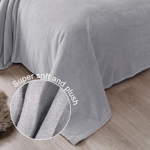 Soft Fleece Blanket Cal King Size for Bed (Light Grey / California King (120" x 120"))