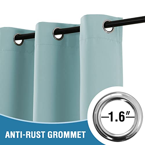 Doorway Curtain Blackout Closet Door Curtain Room Divider Window Treatment Curtain for Bedroom Thermal Insulated Privacy Drape Soundproof Grommet (42"W x 80"L (Pack of 1) / Mineral Blue)