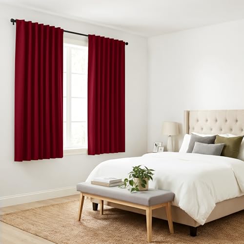 Blackout Curtains for Bedroom (Red / 52"W x 54"L (Pack of 2))
