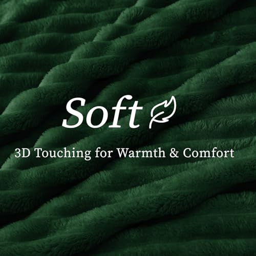 Ribbed Twin Blanket for Couch & Bed (Forest Green / Twin(60"x80"))