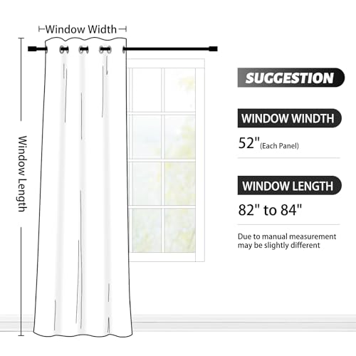 Black to White Ombre Room Darkening Curtains 84 inches (52"W x 84"L (Pack of 1) / Black Left)