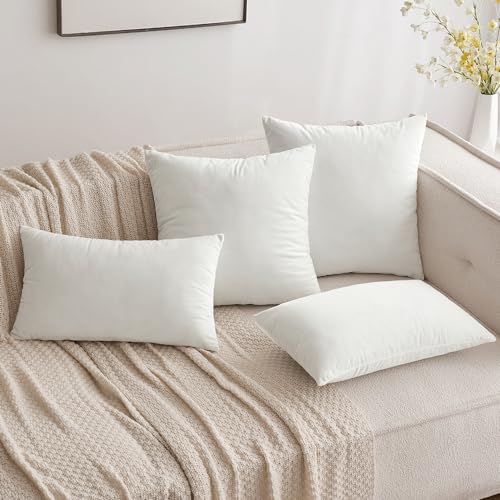 12x20 Inch Lumbar Velvet Throw Pillow Covers Pure White (20" x 12" (Pack of 2) / Pure White)