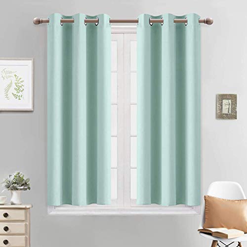 Blackout Curtains 38x45 inch Aqua Thermal Drapes (Aqua / 38"W x 45"L (Pack of 2))