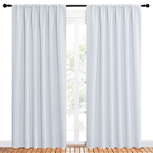 Bedroom Window Curtain Panels (Greyish White / 62"W x 84"L (Pack of 2))