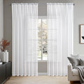 2 Panels White Sheer Curtains for Living Room 70 X 96 Inches (White / 70"W x 96"L (Pack of 2))
