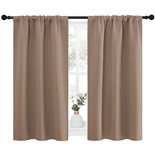 Kitchen Window Blackout Curtains (Cappuccino / 34"W x 45"L (Pack of 2))