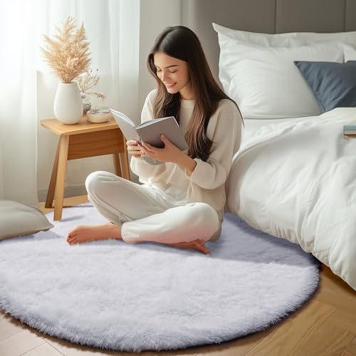 White Round Area Rugs 5ft (White / 5' (Round))