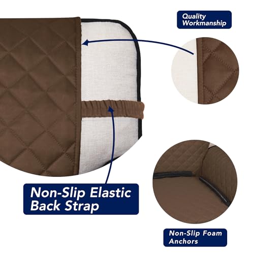 Reversible Quilted Couch Covers for Dogs Loveseat Sofa Cover 46.5” (Medium / Coffee/Ivory)