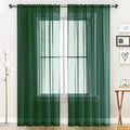 Basic Rod Pocket Sheer Voile Window Curtain Panels White 1 Pair 2 Panels 60 Width 96 Inch Long for Kitchen Bedroom Children Living Room Yard (Foliage Green / 60"W x 95"L (Pack of 2))
