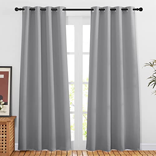 Blackout Silver Grey Doorway Curtains (Silver Grey / 46"W x 80"L (Pack of 2))