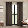 Dark Chocolate 84 Inch Pinch Pleated Semi Sheer Linen Curtains 2 Panels (Dark Chocolate / 40"W x 84"L (Pack of 2))