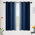 Ombre Blue to Grey White Curtains for Living Room 42Wx54L (42"W x 54"L (Pack of 2) / Blue)