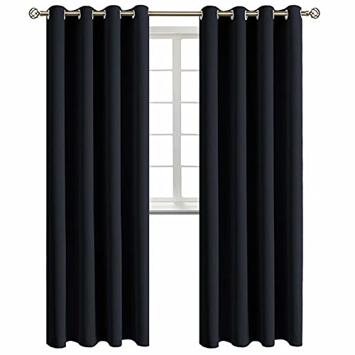 Blackout Curtains for Living Room (Black / 52"W x 95"L (Pack of 2))