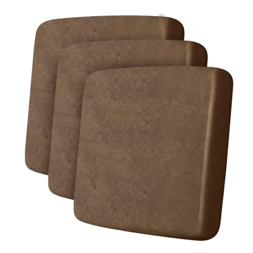 Leather Look Couch Cushion Covers Sofa Seat Slipcovers Sets Couches Furniture Protector for Sectional Armchair Loveseat Pets Kids Stretch Spandex Fabric (3 Cushion XL Sofa / 01 Brown)