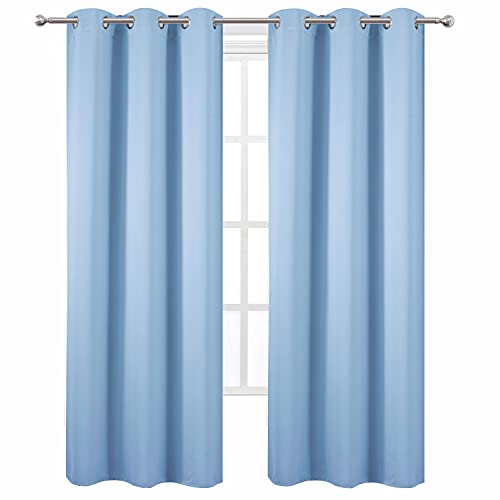 Sky Blue Thermal Blackout Curtains (Sky Blue / 38"W x 84"L (Pack of 2))