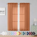 Orange Sheer Curtains 63 Inch Length 2 Panels (Orange / 42"W x 63"L (Pack of 2))