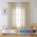 Taupe Sheer Curtains 96 Inches Long 2 Panels Set (42"W x 96"L (Pack of 2) / Taupe)