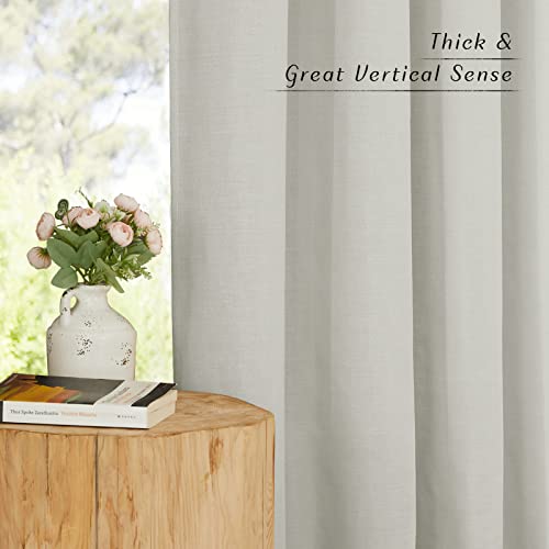 Rustic Linen 102 inch Long Curtains for Living Room (Grey / 55"W x 102"L (Pack of 2))