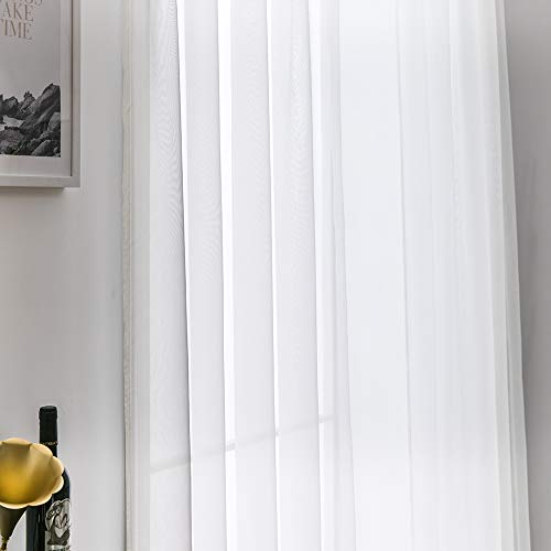 2 Panels Sheer Curtains for Living Room 54 X 72 Inches Ivory (Ivory / 54"W x 72"L (Pack of 2))