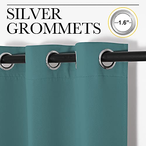 Patio Glass Door Panels (Sea Teal / 42"W x 95"L (Pack of 2))