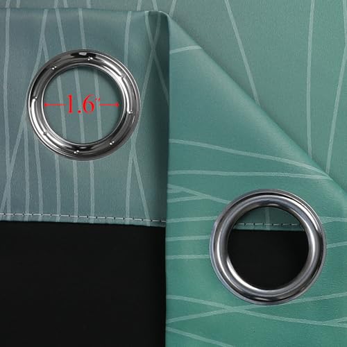 Black and Green Ombre Blackout Curtains 45 Inches Long (Black and Green / 52"W x 45"L (Pack of 2))
