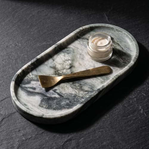 Shangri la Green Oval Marble Tray (Shangri-la Green / 11.8" x 5.9" x 0.6")