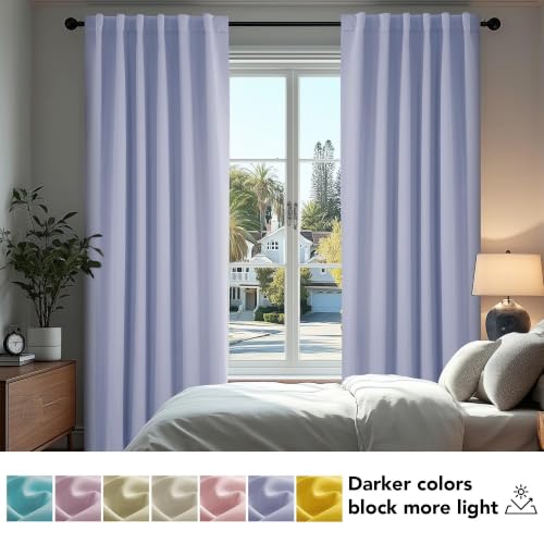 Blackout Curtains for Bedroom (Light Purple / 42"W x 63"L (Pack of 2))