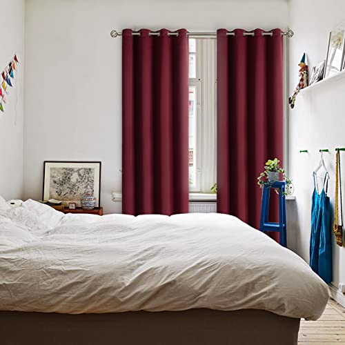 Blackout Curtains (Burgundy / 52"W x 120"L (Pack of 2))