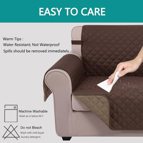 Loveseat Sofa Cover for 2 Cushion Couch (Chocolate/Taupe / 45''loveseat-small)