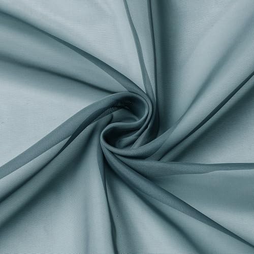 Dusty Blue Sheer Curtains 45 inches Long (42"W x 45"L (Pack of 2) / Dusty Blue)